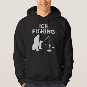 Ice Fishing Graphic Fishing Rod Ice Fisher Ice Fis Hoodie