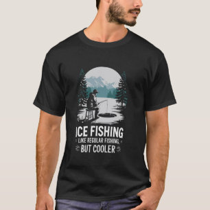 Ice Fishing Ice Hole Fish Design For Fisherman Fis T-Shirt