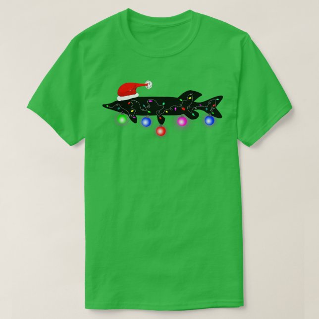 Ice Fishing Muskie Christmas Gifts Musky Funny San T-Shirt (Design Front)