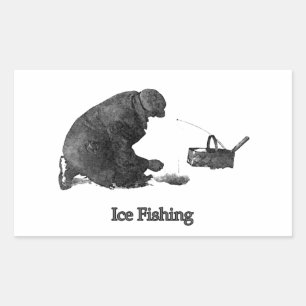 Ice Fishing Rectangular Sticker