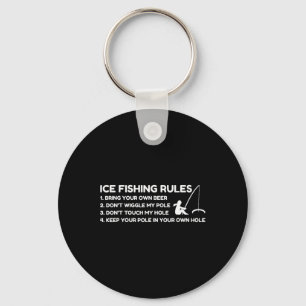 Ice Fishing Rules Funny  Key Ring