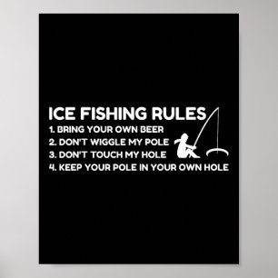 Ice Fishing Rules Funny Poster