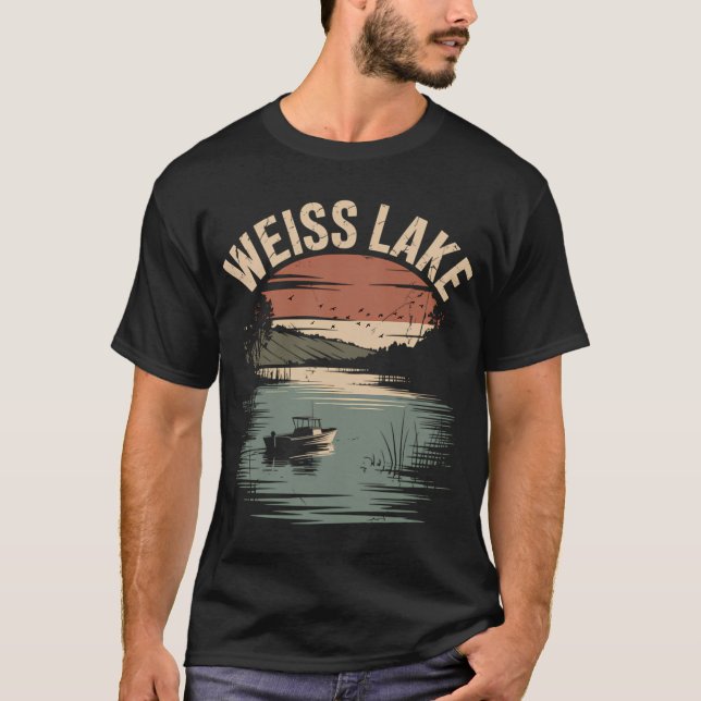 Ice Fishing Space Vintage T-Shirt (Front)