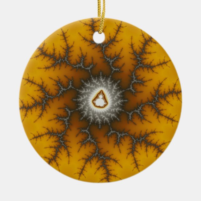 Ice Flake Fractal Christmas Ornament (Front)