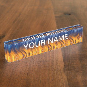 Ice & Flame Nameplate