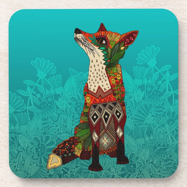 ice floral fox coaster (Front)