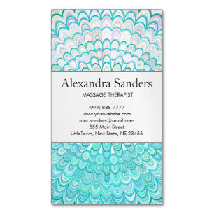 Ice Flower Mandala Magnetic Business Card
