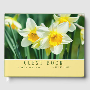 Ice Follies Daffodils Wedding Guest Book