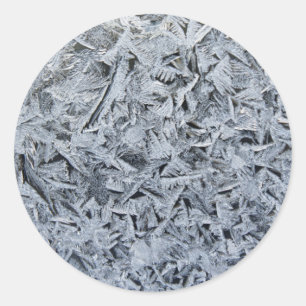 Ice Frost Crystals Texture Image Classic Round Sticker
