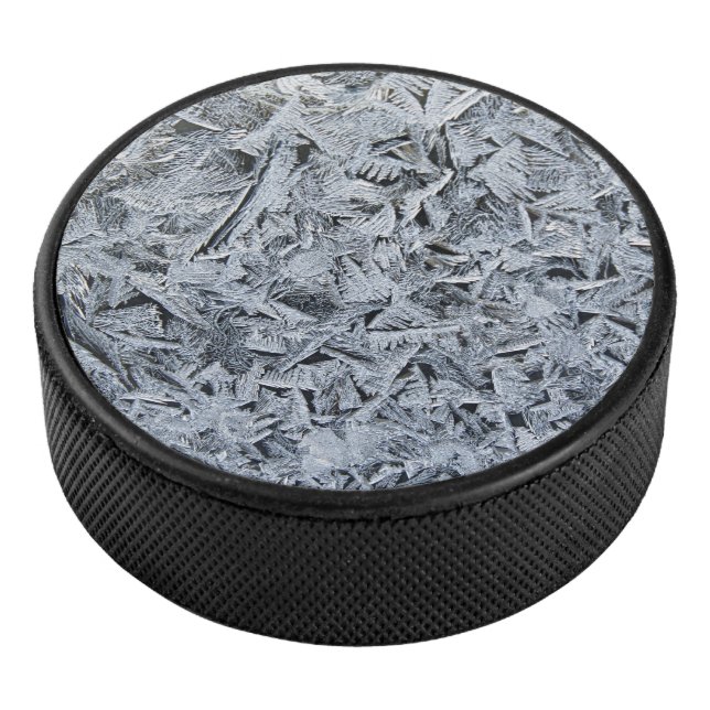 Ice Frost Crystals Texture Image Hockey Puck (3/4)