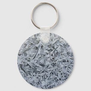 Ice Frost Crystals Texture Image Key Ring
