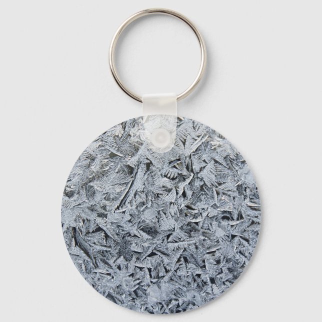 Ice Frost Crystals Texture Image Key Ring (Front)