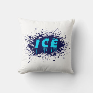 Ice Graffiti Typography Urban Street Art Design Cushion