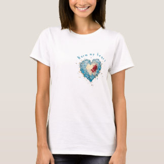 Ice Heart and Rose, personnalisé T-Shirt