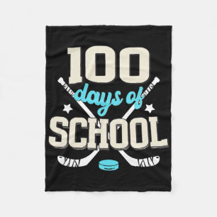 Ice Hockey 100 Days Of School 100th Day Of School Fleece Blanket