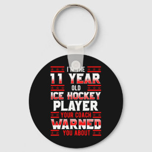 Ice Hockey 11th Birthday Party Player Sports Team Key Ring