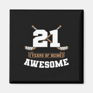 Ice Hockey 21st Birthday Sports Theme Party Goal T Magnet