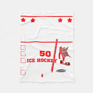 Ice Hockey 50th Perfect Birthday Party Player Spor Fleece Blanket