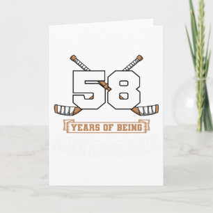 Ice Hockey 58th Birthday Sports Theme Party Goal T Card