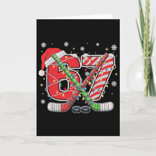 Ice Hockey 67 Christmas Funny Six Seven Meme Card
