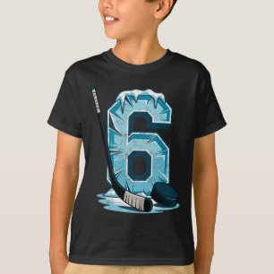 Ice Hockey 6 Years Birthday Boy 6th Bday Kids Hock T-Shirt