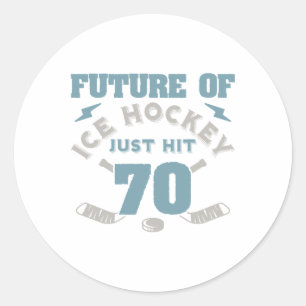 Ice Hockey 70th Birthday Future Player Puck Sports Classic Round Sticker