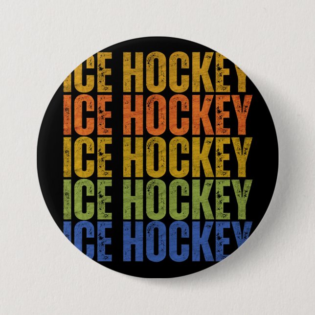 ICE HOCKEY 7.5 CM ROUND BADGE (Front)