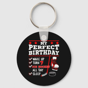 Ice Hockey 7th Perfect Birthday Party Player Sport Key Ring