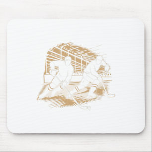 Ice Hockey Action Silhouette Graphic (1) Mouse Pad