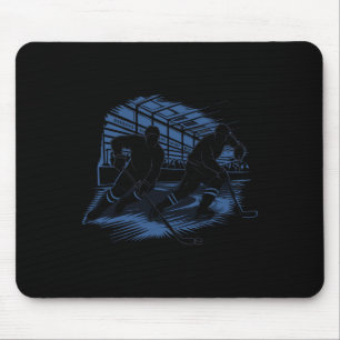 Ice Hockey Action Silhouette Graphic _1 Mouse Pad