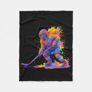 Ice Hockey And Ice Hockey Graphic Women; Teen Girl Fleece Blanket