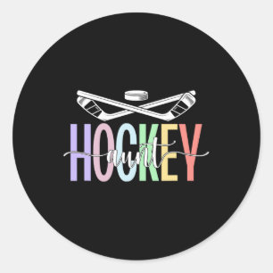 Ice Hockey Aunt Boho Ice Hockey Player Auntie  Classic Round Sticker