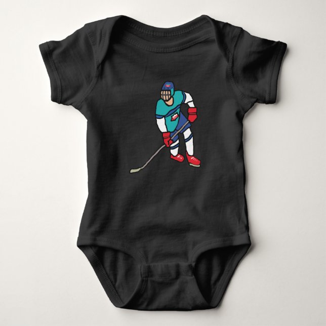 Ice Hockey Baby Bodysuit (Front)