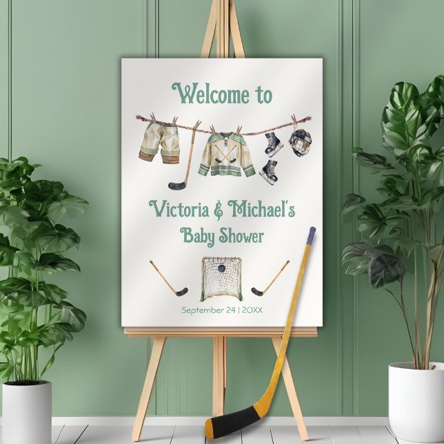 Ice Hockey Baby Shower Welcome sign (Creator Uploaded)