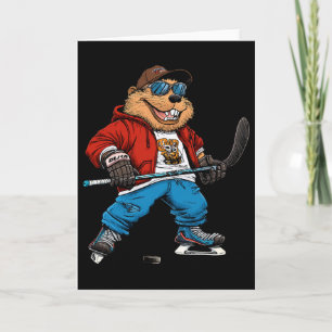 Ice Hockey Beaver  Card