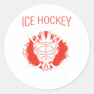 Ice Hockey Because Murder Is Wrong Ice Hockey Play Classic Round Sticker