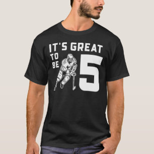Ice Hockey Birthday 5 Years Old Boys Girls T-Shirt