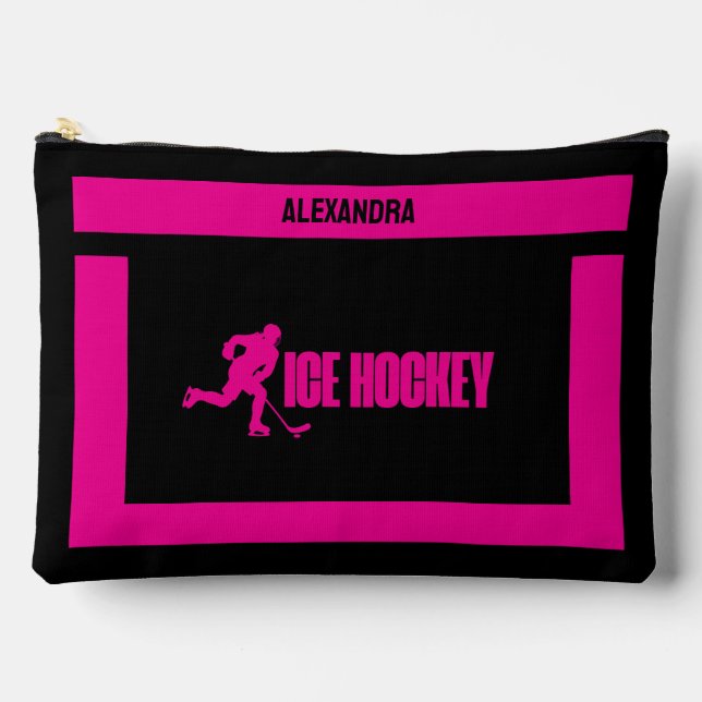 Ice Hockey Birthday Gift, Ice Hockey Player Girl,  Accessory Pouch (Front)