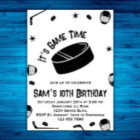 Ice Hockey Birthday Invitation, Ice-Hockey Party