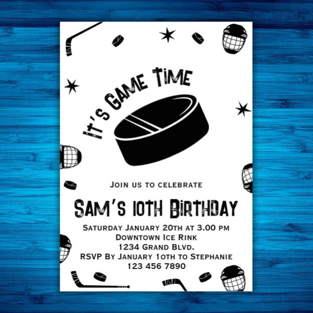 Ice Hockey Birthday Invitation, Ice-Hockey Party Invitation (Creator Uploaded)