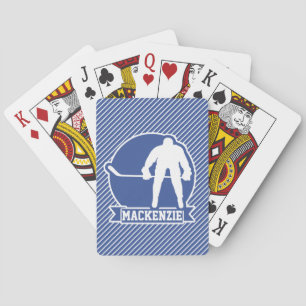 Ice Hockey, Blue & White Stripes, Sports Playing Cards