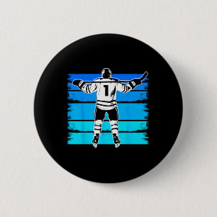 Ice Hockey Boys Number 1 1st Birthday 1 Year Old H 6 Cm Round Badge