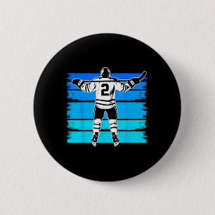 Ice Hockey Boys Number 2 2nd Birthday 2 Year Old H 6 Cm Round Badge