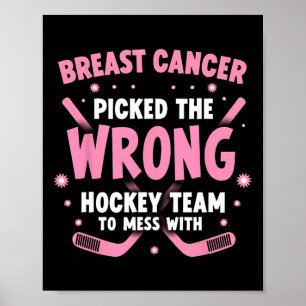 Ice Hockey Breast Cancer Warrior Survivor Poster