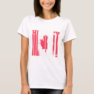 Ice Hockey Canadian Player Canada Flag Hockey T-Shirt