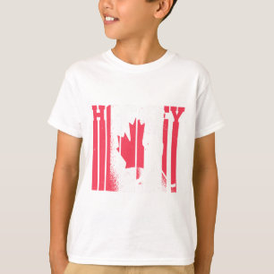 Ice Hockey Canadian Player Canada Flag Hockey T-Shirt