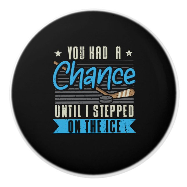 Ice Hockey Ceramic Knob (Front)