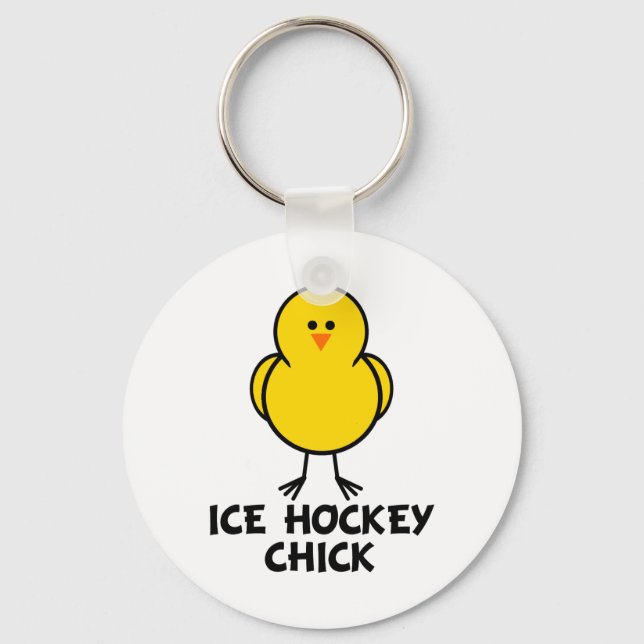 Ice Hockey Chick Key Ring (Front)