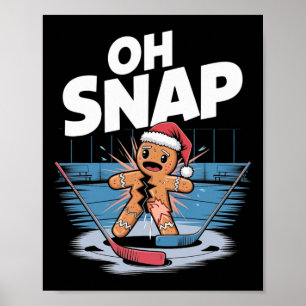 Ice Hockey Christmas Gingerbread Poster