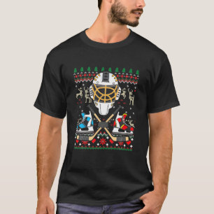 Ice Hockey Christmas Ornament Tree Funny Xmas T-Shirt